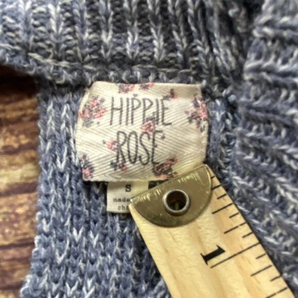Hippie Rose Womens Sweater Small Light Blue Knit Pullover Open Back - Picture 4 of 7
